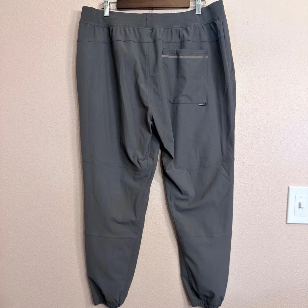 Legends Mens XXL Gray Aviator Jogger Tapered Performance Pants Zipper Pockets